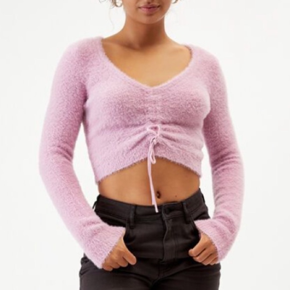 Pacsun lottie Moss cinched mauve fuzzy sweater